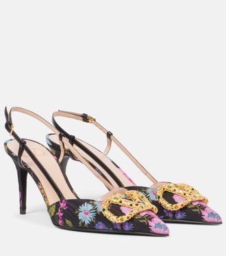 Valentino Garavani VLogo Signature 80 floral slingback pumps