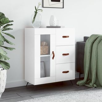 Berkfield Home Sideboard High Gloss White 69.5x34x90 cm Engineered Wood