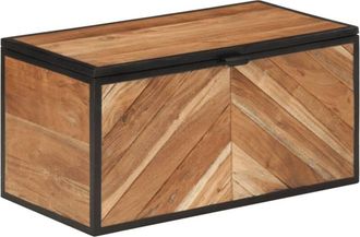 vidaXL Caja De Almacenaje Madera Maciza Acacia Y Hierro 60x30x30 Cm Vidaxl