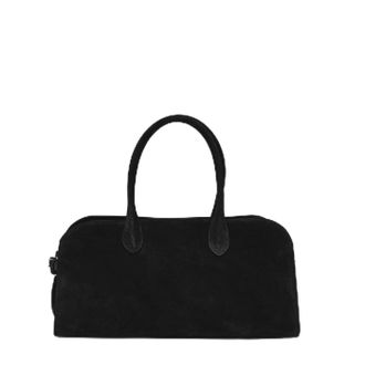 Aquatalia womens Vista Satchel, Black Suede, M