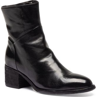 Officine Creative Denner 107 Leather Almond-Toe Bootie in Black at Nordstrom, Size 40.5
