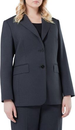 Marina Rinaldi Harem Pickstitch Detail Virgin Wool Blazer in Dark Grey at Nordstrom, Size 18W