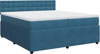 vidaXL Cama Box Spring Con Colch&oacute;n Terciopelo Azul 200x200 Cm Vidaxl