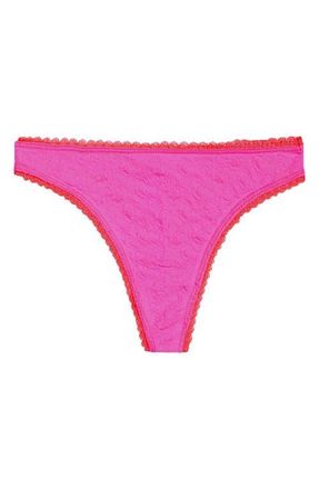 Free People Intimately FP Sweat Point Seamless Thong in Pink Fushions Combo at Nordstrom, Size X-Small