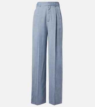 Loro Piana Hector wool, silk, and linen wide-leg pants