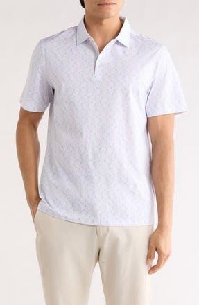 Bugatchi Victor OoohCotton Mosaic Print Polo in Air Blue at Nordstrom Rack, Size Xxx-Large