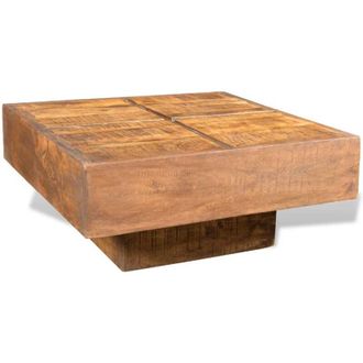 vidaXL Coffee Table Brown Square Solid Mango Wood Vidaxl