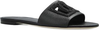 Dolce & Gabbana Dg Logo Leather Flat Sandals