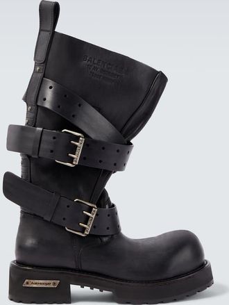 Balenciaga Venom leather biker boots