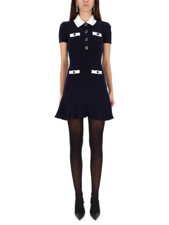Self Portrait Mini Dress With Contrasting Collar