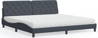 vidaXL Vidaxl - Cama Con Colch&oacute;n Terciopelo Gris Oscuro 200x200 Cm