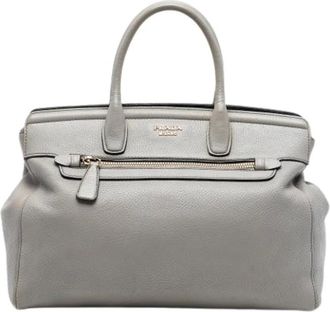 Prada Pre-owned Handbags, female, Gray, Size: ONE SIZE Pre-owned Vintage Satchel