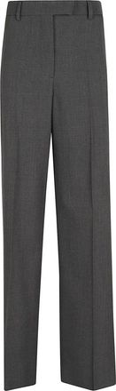 Valentino Garavani Mohair Canvas Broek met Sluiting aan de Voorkant - Dames - Straight fit broeken - Grijs - M - Broeken