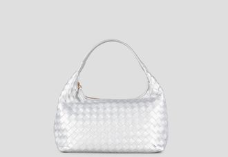 Alexander Smith Chloe Small in silver woven laminated leather