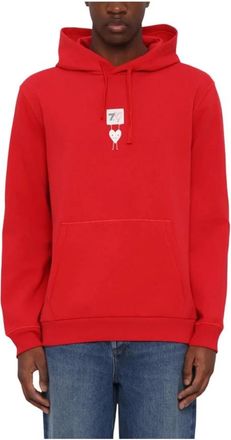 Emporio Armani Rode Cuore Hoodie- Urban Stijl - Heren - Hoodies - Rood - S - Hoodies & sweatvesten