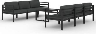 vidaXL Set Muebles De Jard&iacute;n 7 Pzas Y Cojines Aluminio Gris Antracita Vidaxl