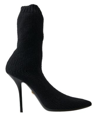 Dolce & Gabbana Womens Knitted Bootiespullon Style - Black Viscose - Size EU 39