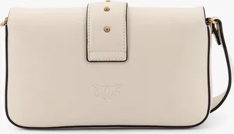 Pinko Womens Leather Shoulder Bag Love One Mini White