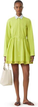 Lanvin Green Short Shirt Dress In Cotton Poplin in Absinth Green at Nordstrom, Size 38