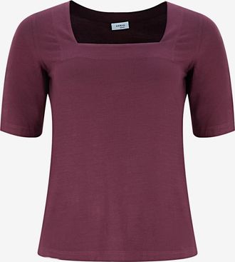 Akris T-Shirt aus Modal-Stretch mit quadratischem Ausschnitt