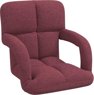 vidaXL Sill&oacute;n De Suelo Ajustable Con Reposabrazos Rojo Vino Vidaxl
