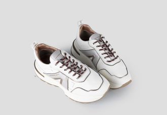 Alexander Smith Liverpool Woman in white leather with silver glitter side logo