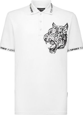 Plein Sport Polo Shirt Tiger - Heren - Fitness - Wit - S - Katoen - Fitness