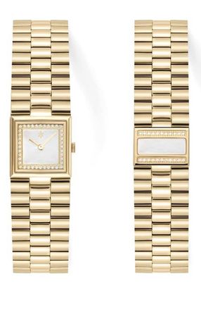 Vanna Catena Double-Gemstone Bracelet Watch in White Pearl-Gold at Nordstrom