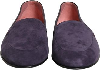 Dolce & Gabbana Mens Velvet Slip-On Loafer Purple Leather