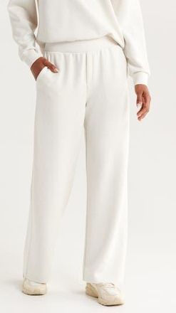 Zella Ultra Soft High Waist Straight Leg Pants in Beige Ivory Heather at Nordstrom Rack, Size Large