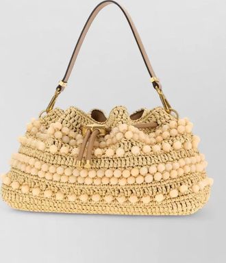 Jimmy Choo London raffia medium tote bag cinch detail