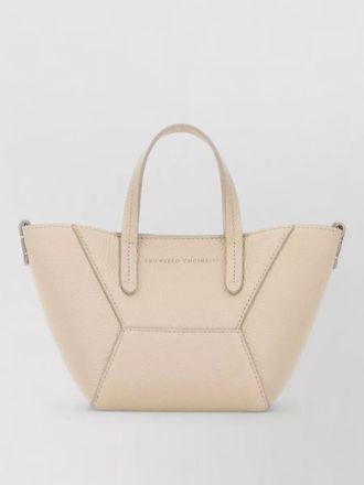 Brunello Cucinelli leather shoulder bag textured top handles