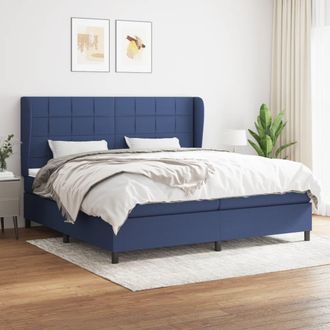 vidaXL Vidaxl - Cama Box Spring Con Colch&oacute;n Tela Azul 200x200 Cm