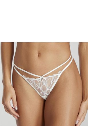 Lascana String LASCANA Amira-Kollektion, Damen, Gr. 32/34, beige (champagner), Spitze, Obermaterial: 76% Polyester, 18% Polyamid, 6% Elasthan, Unterhosen Stri