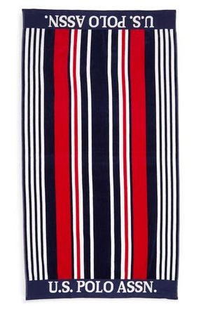 U.S.Polo Association Bon Voyage Jacquard Beach Towel in Blue Multi at Nordstrom Rack