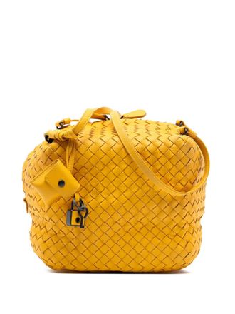 Bottega Veneta 2012-2025 Nappa Intrecciato Cube crossbody bag - women - Nappa Leather - One Size - Yellow