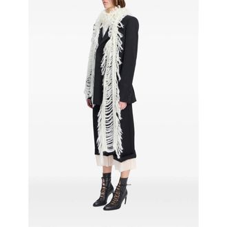 Ann Demeulemeester Brushed Mohair Wool Scarf - White