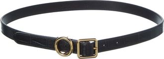 Jacquemus Regalo Thin Croc-Embossed Leather Belt