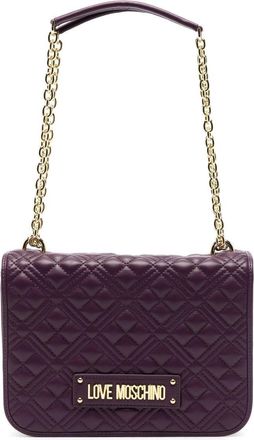 Love Moschino diamond-quilted crossbody bag - women - Calf Leather - OS - Purple