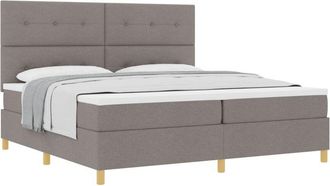 vidaXL Box Spring Bed with Mattress Taupe 200 x 200 cm Fabric vidaXL