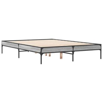 Berkfield Home Durable Bed Frame without Mattress Grey Sonoma 135x190 cm Double