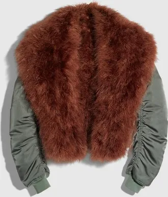 Gucci Heavy Silk Duchesse Bomber Jacket, Green