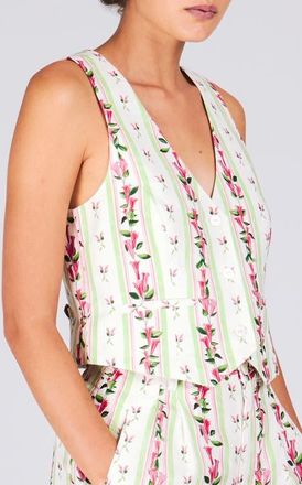 Rachel Antonoff Barry Vest in Bellflower Stripe at Nordstrom, Size Xx-Large