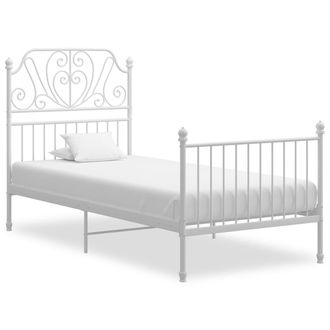 vidaXL Estructura De Cama Sin Colch&oacute;n Metal Blanco 90x200 Cm Vidaxl