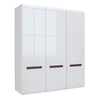 Petits Meubles Armario 3 puertas lacado y madera paneles de mdf blanco