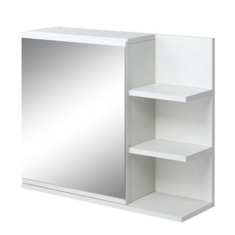 Kleankin Armario ba&ntilde;o con espejo 60x18x50 cm blanco