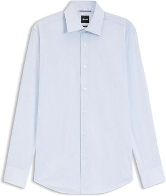 HUGO BOSS P-Hank-K-261 Shirt - Heren - Zakelijke Overhemden - Blauw - 4XL - Katoen - Overhemden