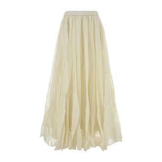 Co Maxi Skirts, female, White, Size: XS Cotton and Silk Voile Double-Layer Crinoline Skirt