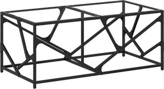 vidaXL Vidaxl - Mesa de centro de acero y tapa vidrio transparente 98,5x50x41cm