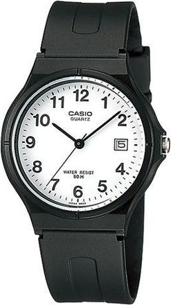 Casio Casio Retro Fashion Business Analog Resin Strap Watch White Black MW-59-7BJH